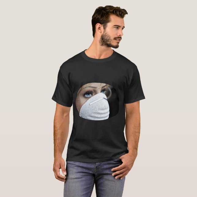 Camiseta Máscara de proteção contra vírus Corona (Frente Completa)
