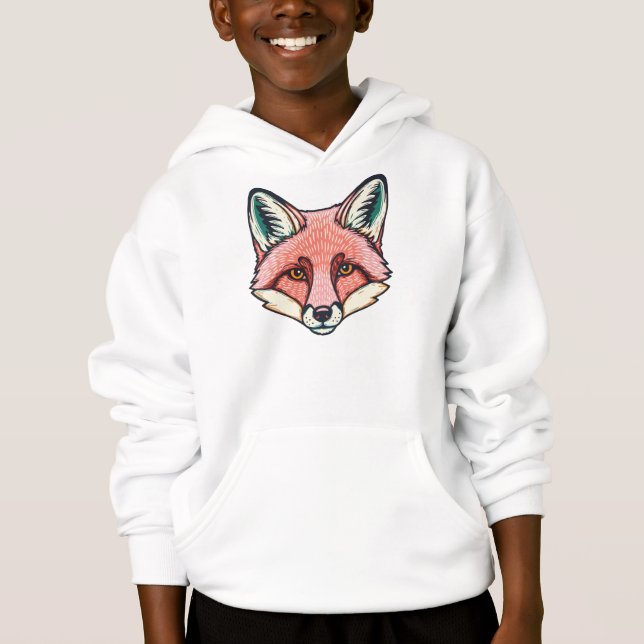 Camiseta Máscara de Raposa Rosa para Crianças (Frente)