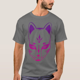 Camiseta máscara de retrô de anime kitsune retro, raposa ja