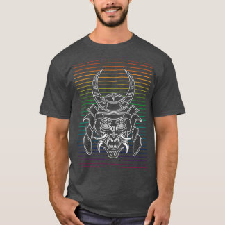 Camiseta Máscara de Samurai Branco Retro