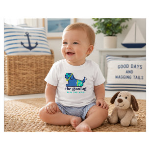 Camiseta Máscara de snorkel de cachorro azul fofo shorts de