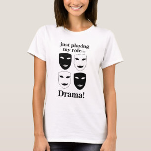 Camiseta Máscara de Teatro Teatro Drama Ator de Teatro 