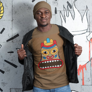 Camiseta Máscara de Tiki Havaiana