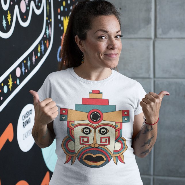 Camiseta Máscara de tribo Aztec (Criador carregado)