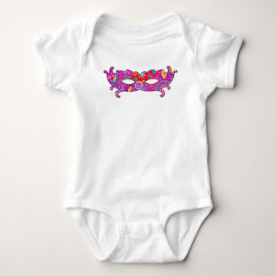 Camiseta Máscara do Carnaval de Mardi Gras - Azul-Rosa Pre