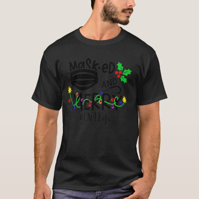 Camiseta Máscara Ed E Feliz De Natal (Frente)