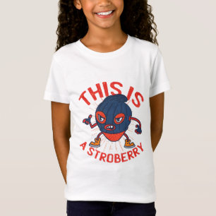 Camiseta Máscara Engraçada de Morango em Arte de Fruta