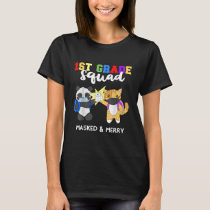 Camiseta Máscara Engraçada de Panda de Quarentena Quadrada