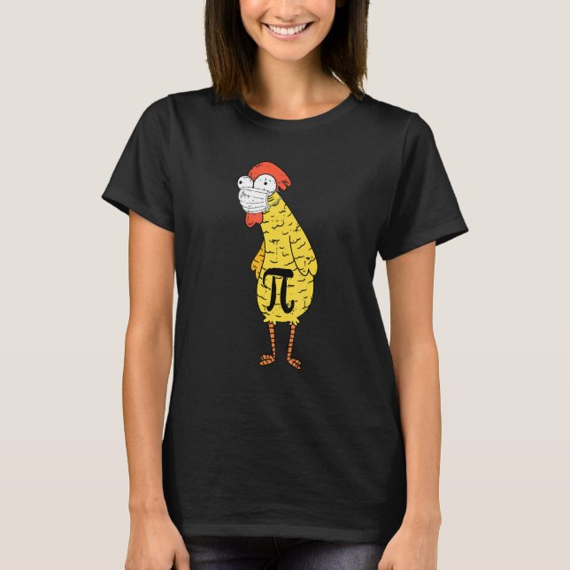 Camiseta Máscara Facial do Dia do Frango Pi Professor Aluno (Frente)
