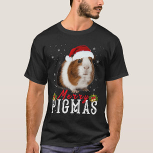 Camiseta Máscara Facial Feliz Natal do Porco Diversão do Po