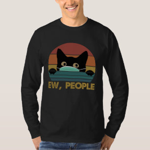 Camiseta Máscara Facial Gato Preto Ew Pessoas Vintage Essen