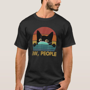 Camiseta Máscara Facial Pessoas Eca Gato Preto Vintage Esse