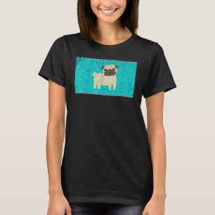 Camiseta Máscara Facial Pug Feliz Vintage