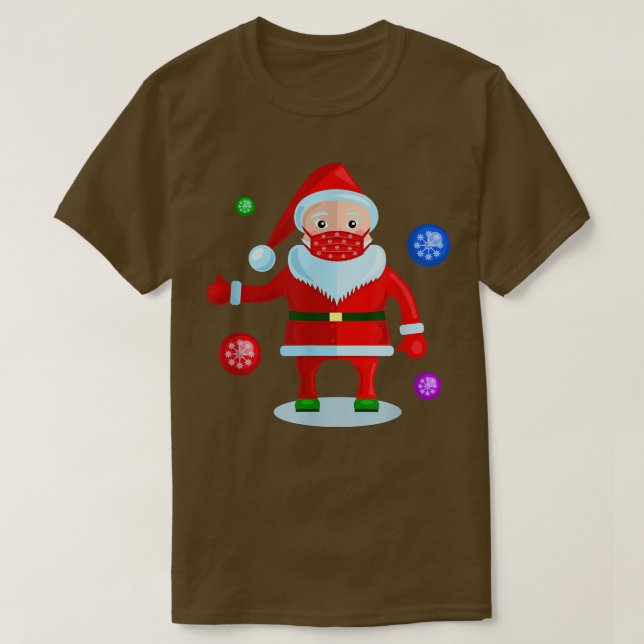 Camiseta máscara feia de natal santa claus floco de neve (Frente do Design)