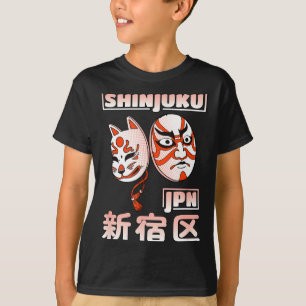 Camiseta Máscara Kabuki Japonesa do Distrito de Tóquio Shin