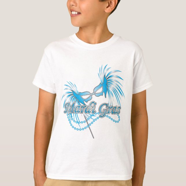 Camiseta Máscara Mardi Gras Azul (Frente)