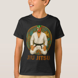 Camiseta Máscara Mexicana de Jiu Jitsu em estilo retrô Luch