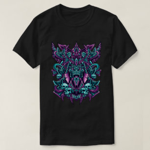 Camiseta Máscara oni e crânio