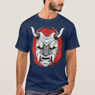 Camiseta Máscara Oni Japonesa Antiga Samurai, Design Ogre S