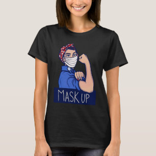 Camiseta Máscara para cima Mantenha-se seguro Rosie