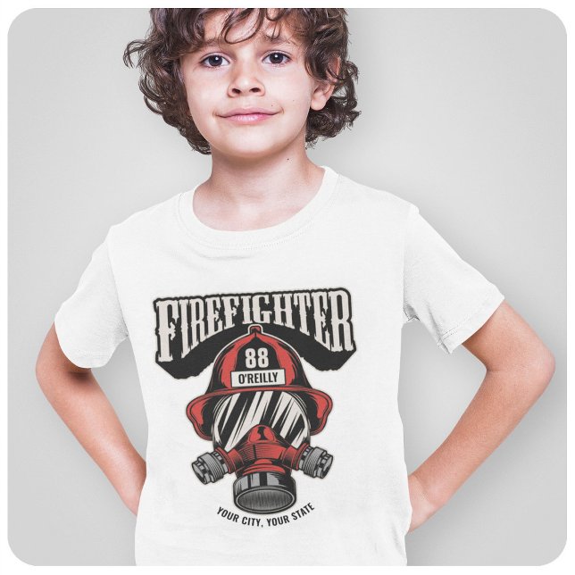 Camiseta Máscara Personalizada de Bombeiro Capacete do Corp (Criador carregado)