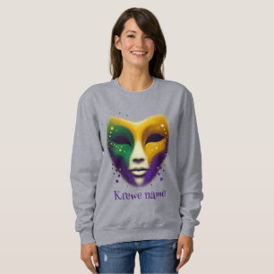 Camiseta Máscara roxa amarela verde de Mardi Gras