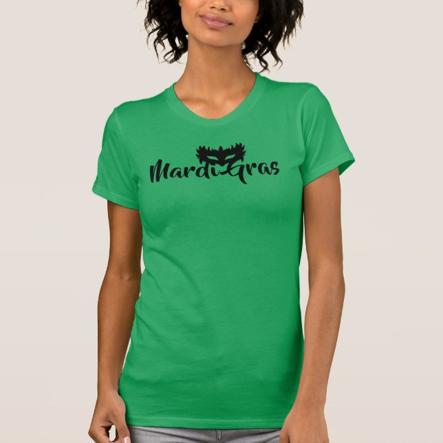 Camiseta Máscara Silhueta Mardi Gras (Frente)