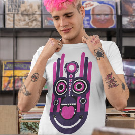 Camiseta Máscara Tiki Roxa e Rosa