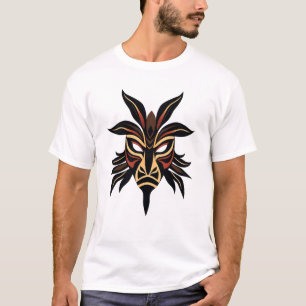 Camiseta Máscara Tribal Face Arte Minimalista