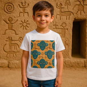 Camiseta Máscara Tribal Padrão Facial Étnico Africano