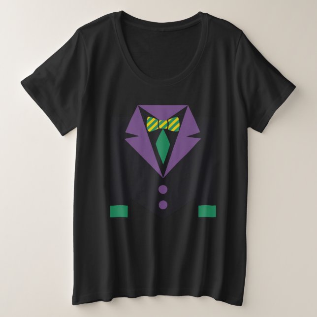 Camiseta Mascarada de Carnaval Tuxedo Men Desfile Mardi Gra (Frente do Design)