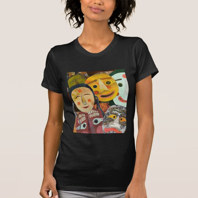 Camiseta Máscaras coreanas tradicionais bonitas (Frente)