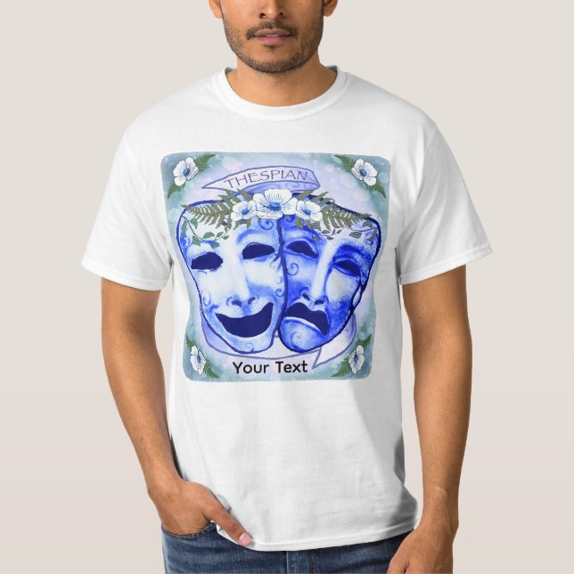Camiseta Máscaras de Ator Azuis (Frente)