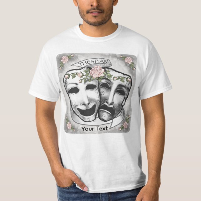 Camiseta Máscaras de Ator Preto e Branco (Frente)