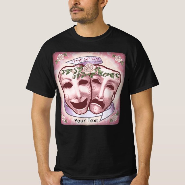 Camiseta Máscaras de Ator Rosa (Frente)