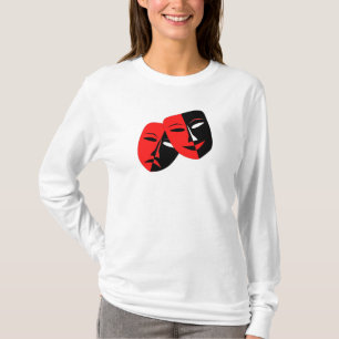Camiseta Máscaras de comédia e teatro de tragédia.