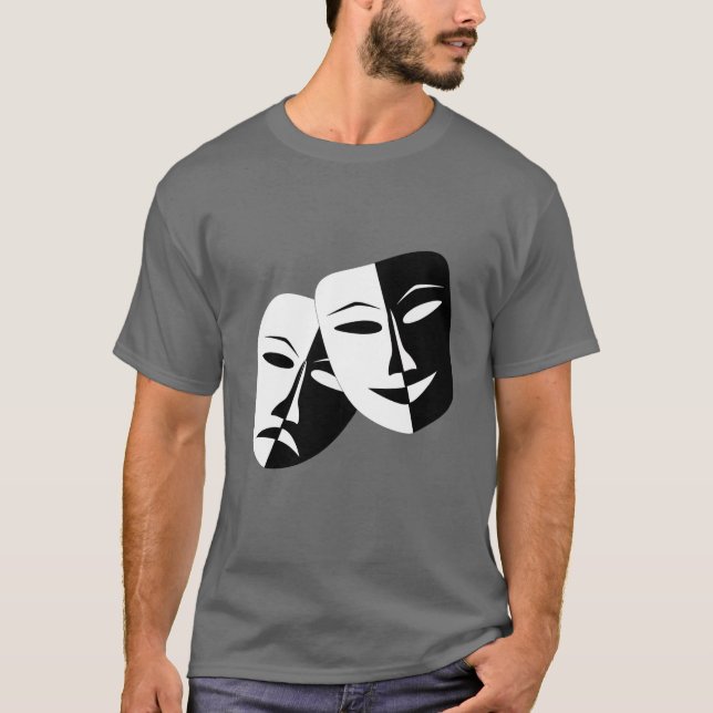 Camiseta Máscaras de Comédia e Teatro de Tragédia Muito Leg (Frente)