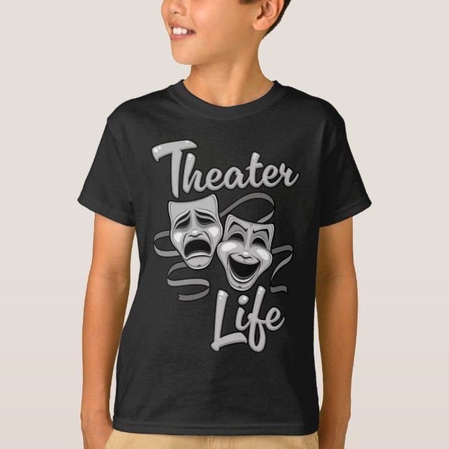 Camiseta Máscaras de Comédia e Tragédia da Vida em Teatro (Frente)