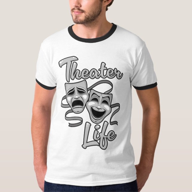 Camiseta Máscaras de Comédia e Tragédia da Vida em Teatro (Frente)