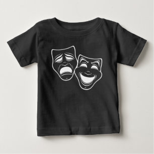 Camiseta Máscaras de Comédia e Tragédia Pretas e Brancas In