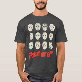 Camiseta Máscaras de design de Halloween da sexta-feira 13
