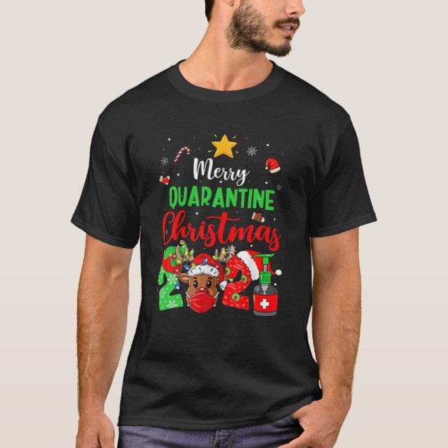 Camiseta Máscaras de Natal 2021 Bingo Engraçadas (Frente)