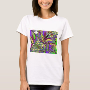 Camiseta Máscaras de Penas do Mardi Gras Psicodélico Presen