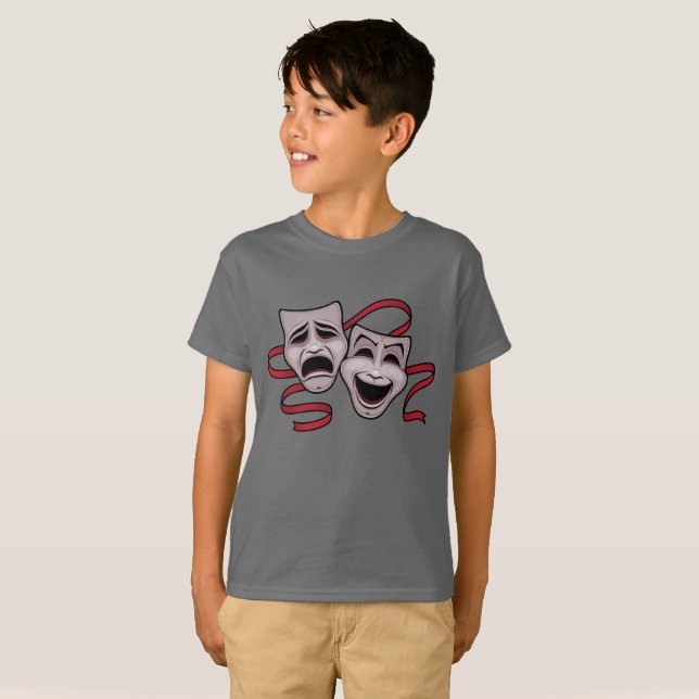 Camiseta Máscaras De Teatro De Comédia E Tragédia (Frente Completa)