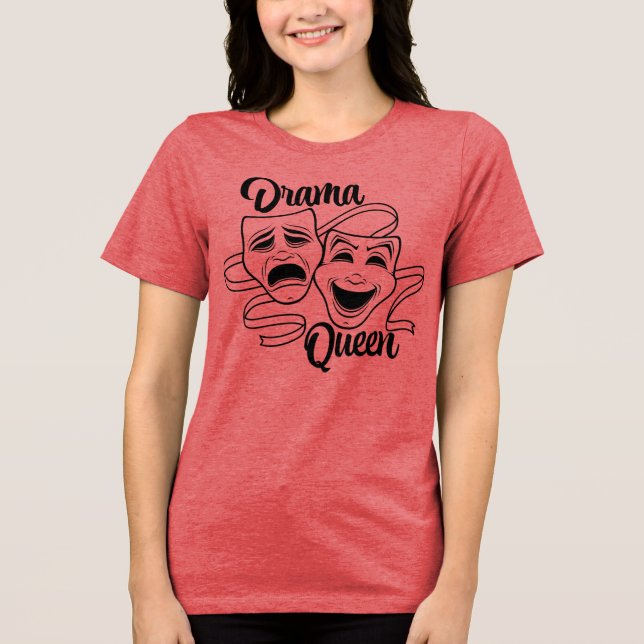 Camiseta Máscaras de Teatro de Comédia e Tragédia Rainha do (Frente)