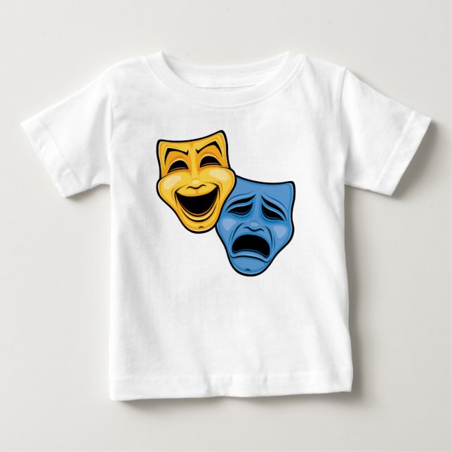 Camiseta Máscaras Teatrais Clássicas de Comédia e Tragédia (Frente)