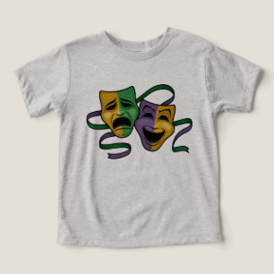 Camiseta Máscaras Teatrais Festivas de Mardi Gras Felizes e
