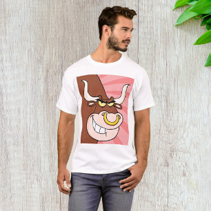 Camiseta Máscoa de Touro Irritado e Ferido com Anel Nariz