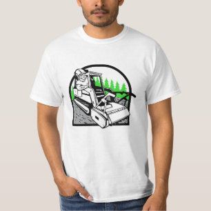 Camiseta Mascot de Mulcher Florestal de Castor de Cartoon