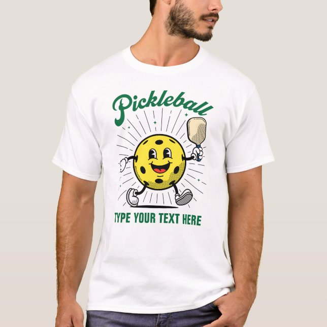Camiseta MASCOT PERSONALIZADA DE PICKLEBALL DE TEXTO por Pi (Frente)